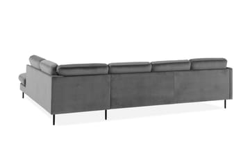 Teodin U-soffa med Divan Sammet Vänster - Ljusgrå - Möbler - Vardagsrum - Soffor - U-soffor