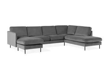 Teodin U-soffa med Divan Sammet Vänster - Ljusgrå - Möbler - Vardagsrum - Soffor - U-soffor