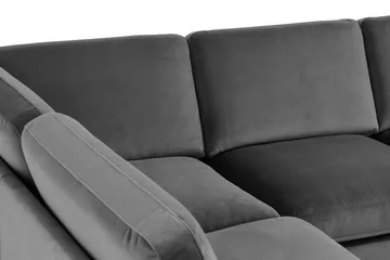 Teodin U-soffa med Divan Sammet Vänster - Ljusgrå - Möbler - Vardagsrum - Soffor - U-soffor