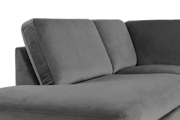 Teodin U-soffa med Divan Sammet Vänster - Ljusgrå - Möbler - Vardagsrum - Soffor - U-soffor