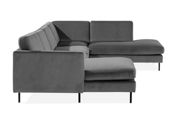 Teodin U-soffa med Divan Sammet Vänster - Ljusgrå - Möbler - Vardagsrum - Soffor - U-soffor