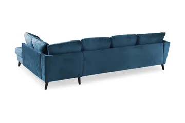Trend 4-sits Högervänd U-formad Soffa med Divan och Schäslong i Sammet - Blå - Möbler - Vardagsrum - Soffor - U-soffor