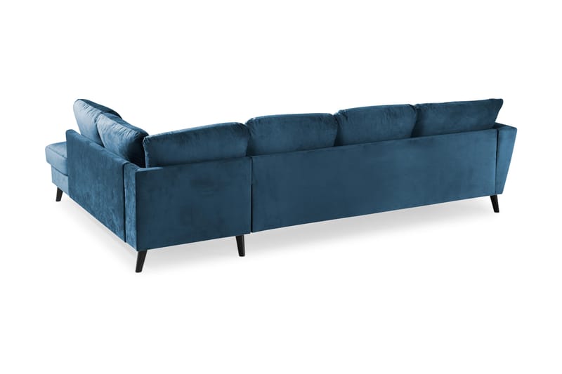 Trend 4-sits Högervänd U-formad Soffa med Divan och Schäslong i Sammet - Blå - Möbler - Vardagsrum - Soffor - U-soffor
