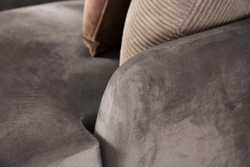 Trend 4-sits Högervänd U-formad Soffa med Divan och Schäslong i Sammet - Brun - Möbler - Vardagsrum - Soffor - U-soffor