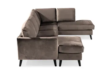 Trend 4-sits Högervänd U-formad Soffa med Divan och Schäslong i Sammet - Brun - Möbler - Vardagsrum - Soffor - U-soffor