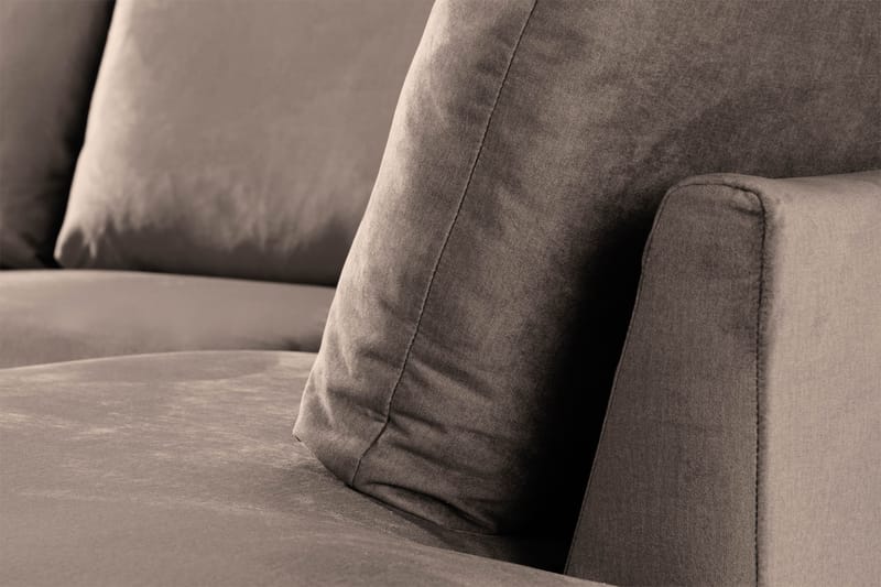 Trend 4-sits Högervänd U-formad Soffa med Divan och Schäslong i Sammet - Brun - Möbler - Vardagsrum - Soffor - U-soffor