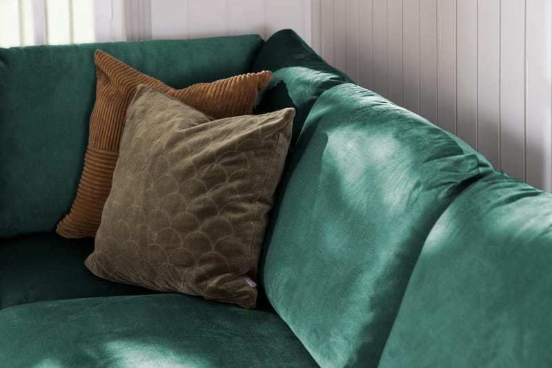 Trend 4-sits Högervänd U-formad Soffa med Divan och Schäslong i Sammet - Grön - Möbler - Vardagsrum - Soffor - U-soffor