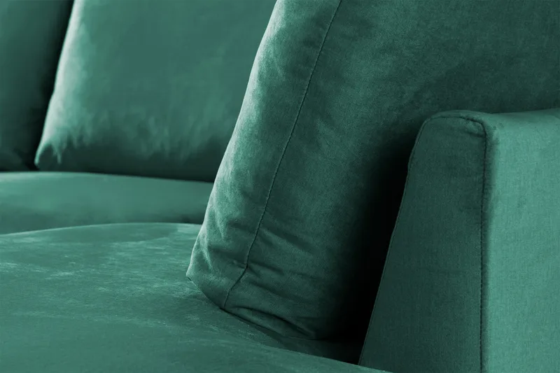 Trend 4-sits Högervänd U-formad Soffa med Divan och Schäslong i Sammet - Grön - Möbler - Vardagsrum - Soffor - U-soffor