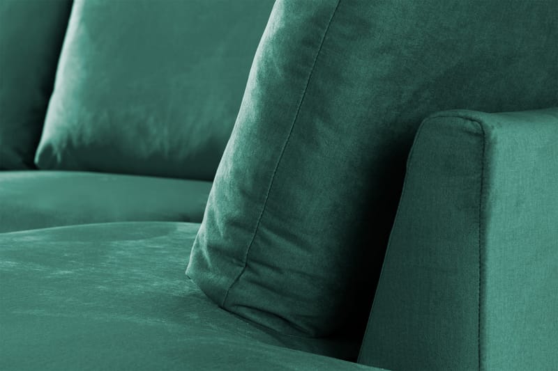 Trend 4-sits Högervänd U-formad Soffa med Divan och Schäslong i Sammet - Grön - Möbler - Vardagsrum - Soffor - U-soffor