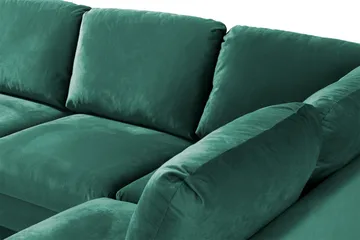 Trend 4-sits Högervänd U-formad Soffa med Divan och Schäslong i Sammet - Grön - Möbler - Vardagsrum - Soffor - U-soffor