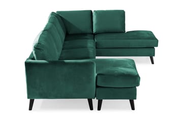 Trend 4-sits Högervänd U-formad Soffa med Divan och Schäslong i Sammet - Grön - Möbler - Vardagsrum - Soffor - U-soffor