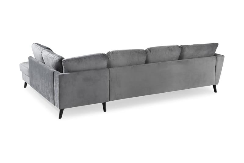 Trend 4-sits Högervänd U-formad Soffa med Divan och Schäslong i Sammet - Ljusgrå - Möbler - Vardagsrum - Soffor - U-soffor