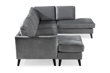 Trend 4-sits Högervänd U-formad Soffa med Divan och Schäslong i Sammet - Ljusgrå - Möbler - Vardagsrum - Soffor - U-soffor