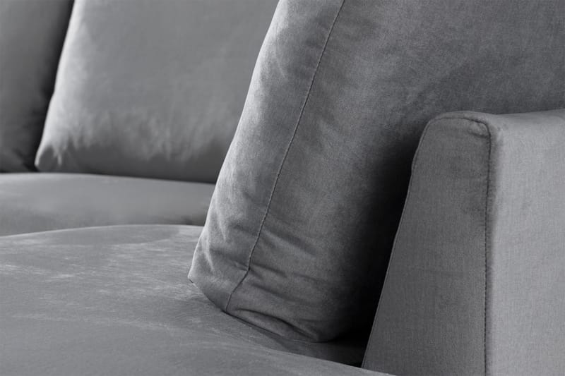 Trend 4-sits Högervänd U-formad Soffa med Divan och Schäslong i Sammet - Ljusgrå - Möbler - Vardagsrum - Soffor - U-soffor