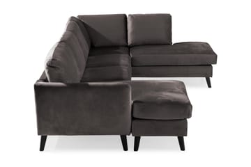 Trend 4-sits Högervänd U-formad Soffa med Divan och Schäslong i Sammet - Mörkgrå - Möbler - Vardagsrum - Soffor - U-soffor