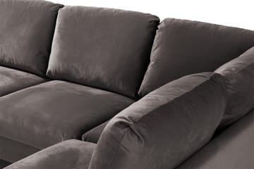Trend 4-sits Högervänd U-formad Soffa med Divan och Schäslong i Sammet - Mörkgrå - Möbler - Vardagsrum - Soffor - U-soffor