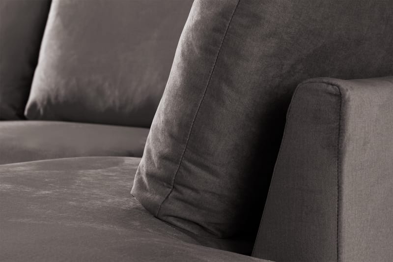 Trend 4-sits Högervänd U-formad Soffa med Divan och Schäslong i Sammet - Mörkgrå - Möbler - Vardagsrum - Soffor - U-soffor