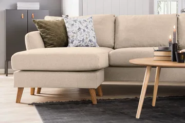 Trend 4-sits Högervänd U-formad Soffa med Divan och Schäslong i Tyg - Beige - Möbler - Vardagsrum - Soffor - U-soffor
