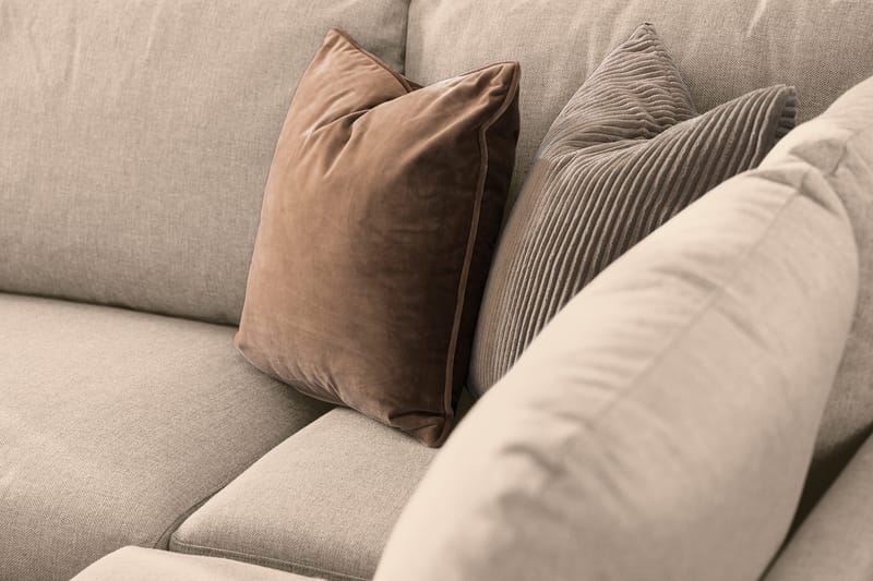 Trend 4-sits Högervänd U-formad Soffa med Divan och Schäslong i Tyg - Beige - Möbler - Vardagsrum - Soffor - U-soffor