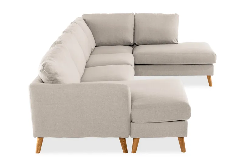 Trend 4-sits Högervänd U-formad Soffa med Divan och Schäslong i Tyg - Beige - Möbler - Vardagsrum - Soffor - U-soffor