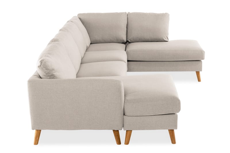 Trend 4-sits Högervänd U-formad Soffa med Divan och Schäslong i Tyg - Beige - Möbler - Vardagsrum - Soffor - U-soffor