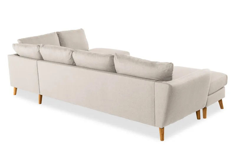 Trend 4-sits Högervänd U-formad Soffa med Divan och Schäslong i Tyg - Beige - Möbler - Vardagsrum - Soffor - U-soffor