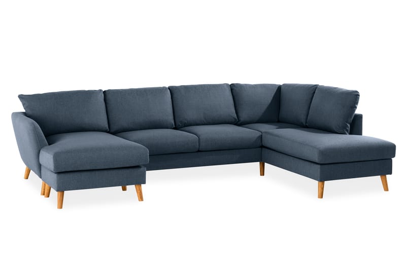 Trend 4-sits Högervänd U-formad Soffa med Divan och Schäslong i Tyg - Blå - Möbler - Vardagsrum - Soffor - U-soffor