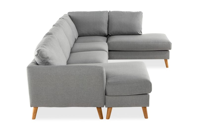 Trend 4-sits Högervänd U-formad Soffa med Divan och Schäslong i Tyg - Grå - Möbler - Vardagsrum - Soffor - U-soffor
