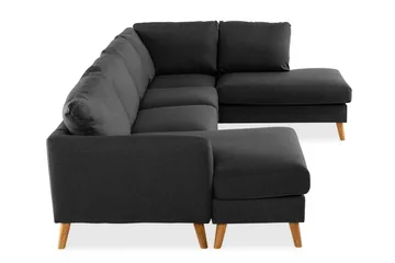 Trend 4-sits Högervänd U-formad Soffa med Divan och Schäslong i Tyg - Svart - Möbler - Vardagsrum - Soffor - U-soffor