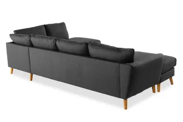 Trend 4-sits Högervänd U-formad Soffa med Divan och Schäslong i Tyg - Svart - Möbler - Vardagsrum - Soffor - U-soffor