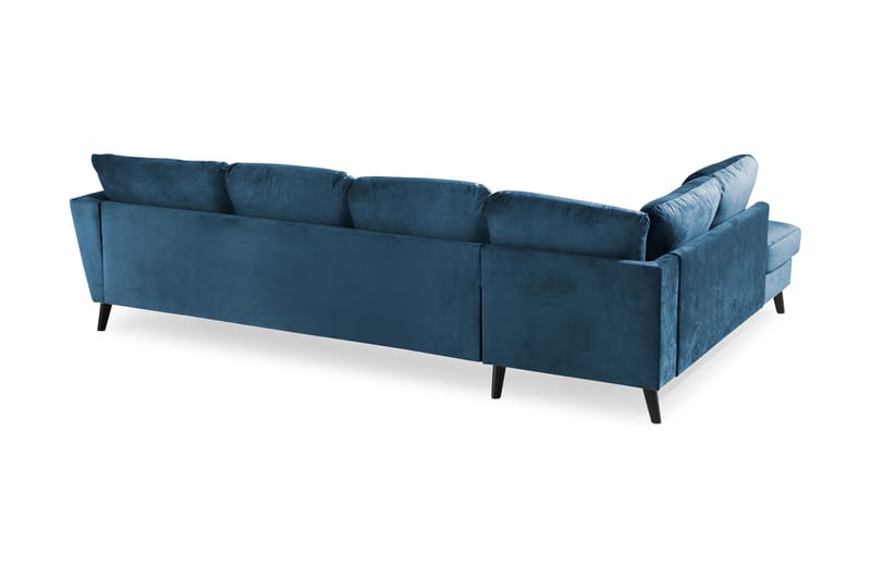 Trend 4-sits Vänstervänd U-formad Soffa med Divan och Schäslong i Sammet - Blå - Möbler - Vardagsrum - Soffor - U-soffor