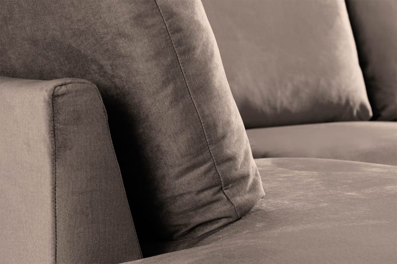 Trend 4-sits Vänstervänd U-formad Soffa med Divan och Schäslong i Sammet - Brun - Möbler - Vardagsrum - Soffor - U-soffor