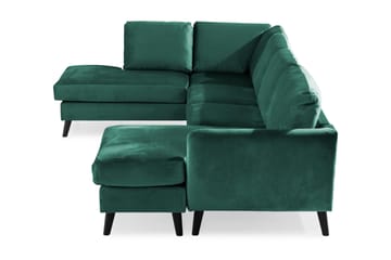 Trend 4-sits Vänstervänd U-formad Soffa med Divan och Schäslong i Sammet - Grön - Möbler - Vardagsrum - Soffor - U-soffor