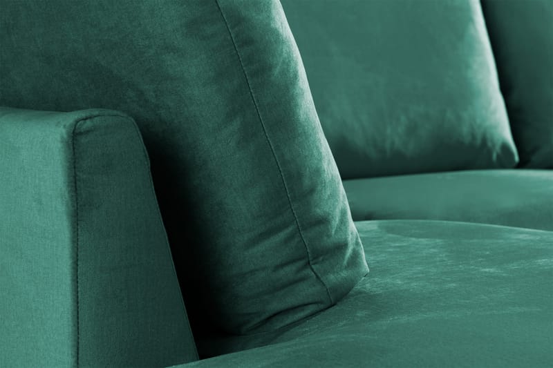 Trend 4-sits Vänstervänd U-formad Soffa med Divan och Schäslong i Sammet - Grön - Möbler - Vardagsrum - Soffor - U-soffor