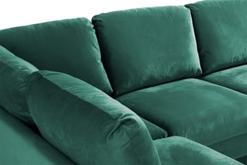 Trend 4-sits Vänstervänd U-formad Soffa med Divan och Schäslong i Sammet - Grön - Möbler - Vardagsrum - Soffor - U-soffor