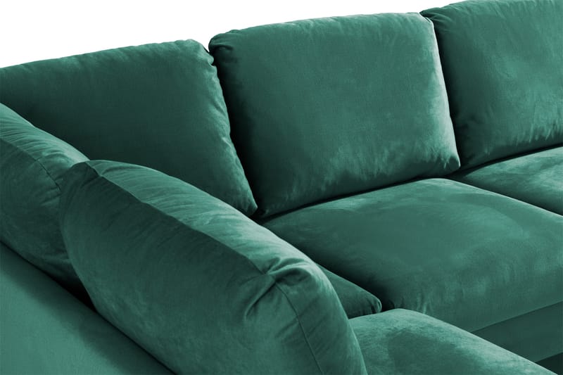Trend 4-sits Vänstervänd U-formad Soffa med Divan och Schäslong i Sammet - Grön - Möbler - Vardagsrum - Soffor - U-soffor