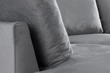 Trend 4-sits Vänstervänd U-formad Soffa med Divan och Schäslong i Sammet - Ljusgrå - Möbler - Vardagsrum - Soffor - U-soffor