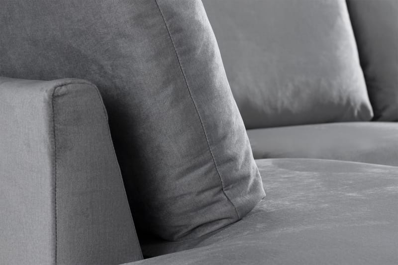 Trend 4-sits Vänstervänd U-formad Soffa med Divan och Schäslong i Sammet - Ljusgrå - Möbler - Vardagsrum - Soffor - U-soffor