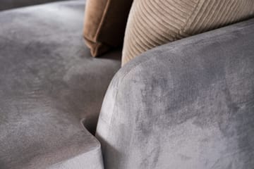 Trend 4-sits Vänstervänd U-formad Soffa med Divan och Sch äslong i Sammet - Ljusgrå - Möbler - Vardagsrum - Soffor - U-soffor