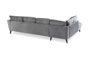 Trend 4-sits Vänstervänd U-formad Soffa med Divan och Schäslong i Sammet - Ljusgrå - Möbler - Vardagsrum - Soffor - U-soffor