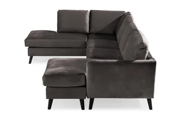 Trend 4-sits Vänstervänd U-formad Soffa med Divan och Schäslong i Sammet - Mörkgrå - Möbler - Vardagsrum - Soffor - U-soffor