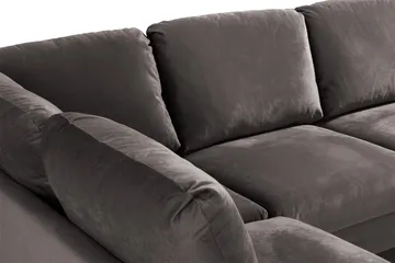 Trend 4-sits Vänstervänd U-formad Soffa med Divan och Schäslong i Sammet - Mörkgrå - Möbler - Vardagsrum - Soffor - U-soffor