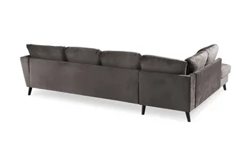 Trend 4-sits Vänstervänd U-formad Soffa med Divan och Schäslong i Sammet - Mörkgrå - Möbler - Vardagsrum - Soffor - U-soffor