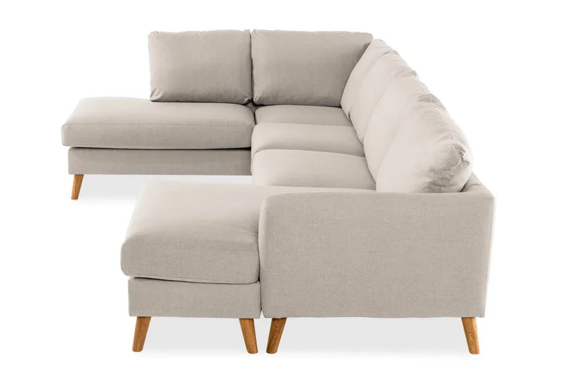 Trend 4-sits Vänstervänd U-formad Soffa med Divan och Schäslong i Tyg - Beige - Möbler - Vardagsrum - Soffor - U-soffor
