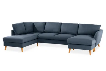 Trend 4-sits Vänstervänd U-formad Soffa med Divan och Schäslong i Tyg - Blå - Möbler - Vardagsrum - Soffor - U-soffor