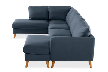 Trend 4-sits Vänstervänd U-formad Soffa med Divan och Schäslong i Tyg - Blå - Möbler - Vardagsrum - Soffor - U-soffor