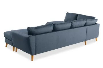 Trend 4-sits Vänstervänd U-formad Soffa med Divan och Schäslong i Tyg - Blå - Möbler - Vardagsrum - Soffor - U-soffor