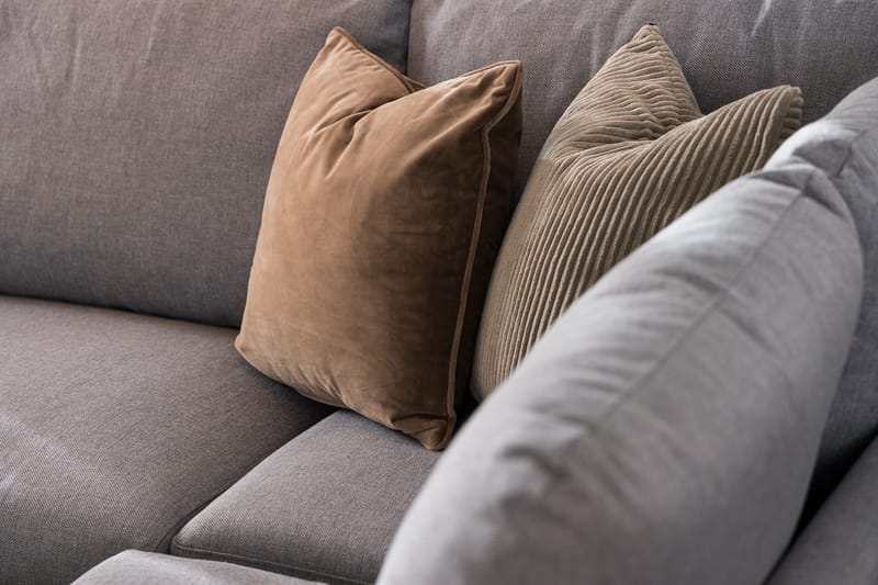 Trend 4-sits Vänstervänd U-formad Soffa med Divan och Schäslong i Tyg - Grå - Möbler - Vardagsrum - Soffor - U-soffor