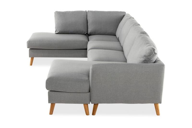 Trend 4-sits Vänstervänd U-formad Soffa med Divan och Schäslong i Tyg - Grå - Möbler - Vardagsrum - Soffor - U-soffor