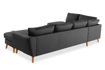 Trend 4-sits Vänstervänd U-formad Soffa med Divan och Schäslong i Tyg - Svart - Möbler - Vardagsrum - Soffor - U-soffor
